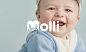Molli : Molli is a trendy children's clothing store. Our idea for the design was to create a brand that would appeal to children and represent the store's target audience. We created the logo with a memorable mascot that could be used throughout the store