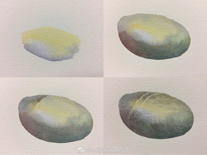 水彩鹅卵石画法图片