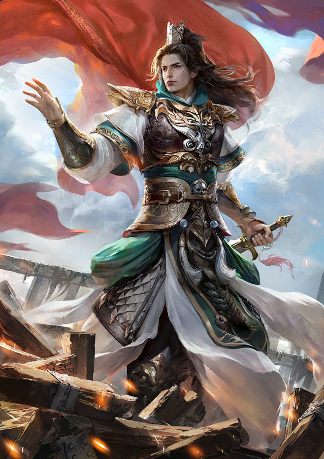 真龙霸业人物原画赏析持剑男古