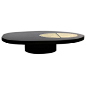 Black Lacquered and Brass High-End Coffee Table | See more antique and modern Coffee and Cocktail Tables at <a class="text-meta meta-link" rel="nofollow" href="https://www.1stdibs.com/furniture/tables/coffee-tables-cocktail-tab