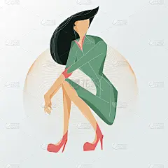办公室女士的天真姿态，自信和活力