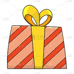 赠送盒与丝带孤立的白色背景。搞笑卡通彩色礼品盒。为假期做准备。圣诞节、生日、周年或情人节的礼品盒。矢