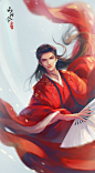 《山河令》同人插画-红衣温客行_不闻今夕__插画师作品_涂鸦王国gracg.com