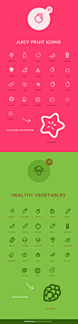 Juicy Fruit and Vegetable Icons : Check out this new project of pixel perfect juicy fruits and healthy vegetables! Appreciate if you like them and don´t forget to take a look at the project page http://crtv.mk/gVIp