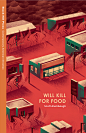 Will Kill for Food Book Cover : One of three illustrated cover for the Summer Writing Project collection of novellas. 