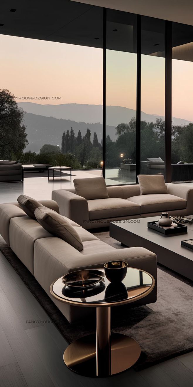 其中包括图片：A luxurious living room with a grand piano, elegant sofa, and ...
