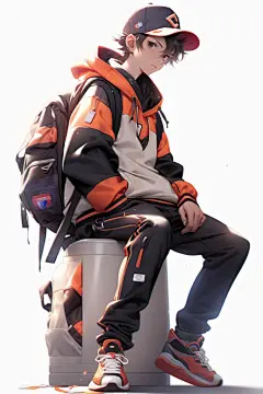 二次元棒球帽帽子特写男孩图片插画