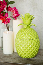 Green Ceramic Pineapple Jar
