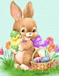 Bunny & Chick on Easter cute easter basket bunny eggs chick happy easter easter image