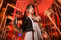 淘宝×特赞  2017造物节手绘神店卡牌汉服二次元插画插画商业插画隐身少女Alice - 原创作品 -  