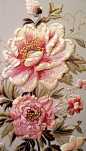 花开富贵中国风牡丹花卉刺绣装饰画