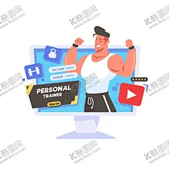 运动健身人物 【酷图网】在线健身,健身,插图,插画,素材,元素,人物,健身素材,健身人物,图片,宣传,健身教练,运动,运动人物,线上健身,手机APP,app,宅家健身,宅家运动,减肥,减重,手绘,卡通,锻炼,培训,室内健身,全民健身,运动健身,塑身,塑形,瘦身,运动健身人物,美体,科学训练,私教,直播,增肌,男子,电脑,