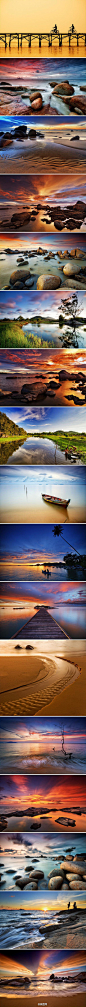 印度尼西亚摄影师Bobby Bong利用长时间曝光拍摄的天空和大海~这些精心的构图的作品具有针尖般的锐度，沙滩上粗糙的岩石和颗粒分明的细沙似乎触手可及。