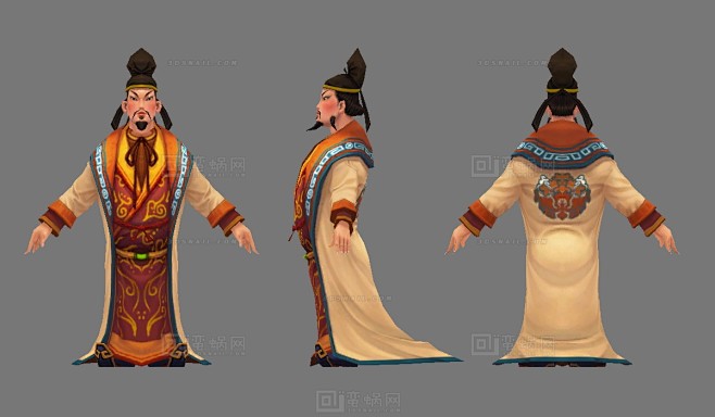 古代男人 文官 达官贵人 知府 大人 官员 富商 地主 财主 古代人物 综合模型 蛮蜗网