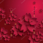 矢量农历新年纸花朵图形