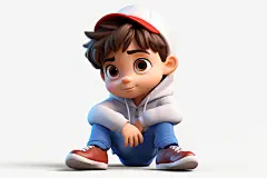 卡通小孩模型图片