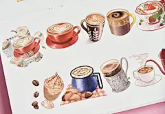 整卷 爱丽丝茶会原创 零食系列 美食饮料食物 特殊油墨和纸胶带5m-淘宝网