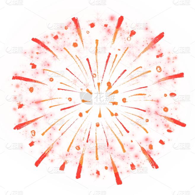 国庆节十一插画烟花元素素材