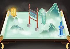 济南插画地图，济南手绘地图设计，济南芙蓉街