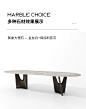 轻奢意式大理石餐桌椅组合现代简约北欧设计师家用极简奢石饭桌-tmall.com天猫