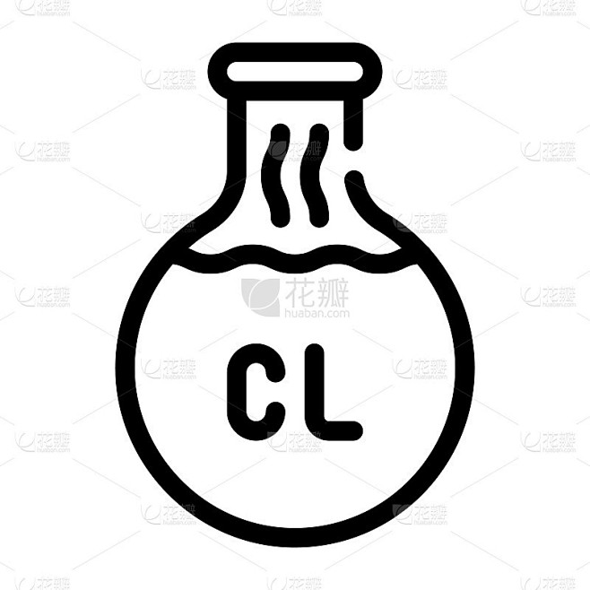 氯烧瓶线图标矢量插图