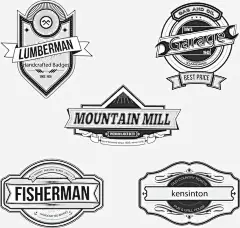 复古产品标签免抠素材 平面电商 创意素材 png素材