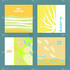 波浪,花,叶子,乱画,高雅,抽象,夏天,创造力,贺卡,手