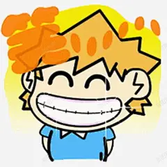 龇牙哈哈笑的男孩 创意素材