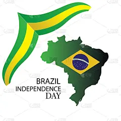 矢量插图。9月7日是巴西国庆日。平面设计中有象征色彩的名片，请柬，礼品卡，矢量