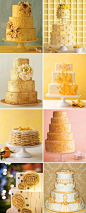金黄系列婚礼蛋糕
