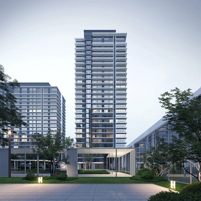 一套住宅小区效果图