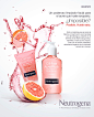 Neutrogena : Propuestas visuales para el lanzamiento del nuevo Neutrogena Grapefruit. Diseños realizados en Straza® Flow, agencia de Marketing Shopper.