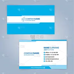 名片,矢量,绘画插图,蓝色,极简构图,白色,模板,数字10,商务,符号