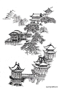 山水画白描