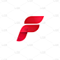letter f logo elegant gradient red color