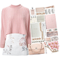 A fashion look from January 2015 featuring pink sweater, multi colored skirt and pink purse. Browse and shop related looks.