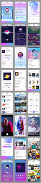 10套多主题移动手机APP UI kits PSD模版 Mobile Theme UI/UX Kit :  