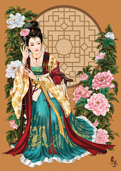 手绘古风后宫美女
