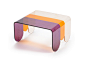 Low glass coffee table LUNAPARK SMALL by Secondome Edizioni