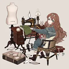 #王国分享# 来自插画师kissai的作品，保持了一贯的韩式插画的华丽风格。她还有画了不少的二次元美食图，分分钟手机壁纸的节奏！作者主页以及更多作品见O网页链接