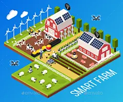 智能农业概念——动物角色Smart Farm Concept - Animals Characters农业、动物、电池、牛、气候、收集、概念、控制、装饰、设计、电力、元素、会徽、能源、农业、粮食、加热、家里,房子,图标,对象,设置,信号,聪明、太阳能、符号系统、温度、时间、水 agriculture, animals, battery, cattle, climate, collection, concept, control, decorative, design, electricity, eleme