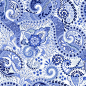 佩斯利花卉青花瓷印度泰国无缝图案和饰物元素EPS设计背景矢量-淘宝网