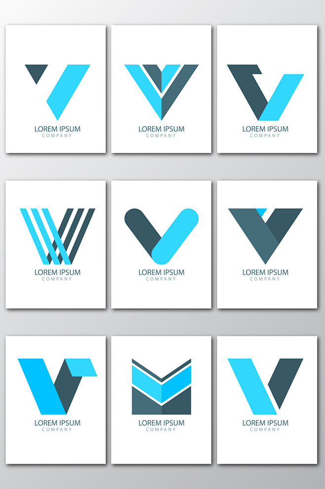V字母logo矢量模板