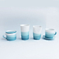 景德镇手工陶瓷  蓝色地中海水杯咖啡杯的图片