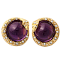 ALETTO BROS Diamond Amethyst Serpent Earrings – available on 1stdibs via Gallery47
Bold Aletto Brothers earrings with large amethyst cabochons surrounded by 18KT gold serpents set with diamonds.