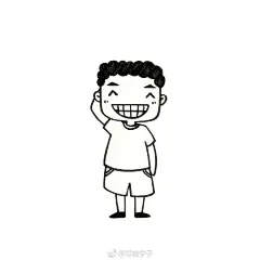 九个萌萌哒黑白简笔画小人物画像~图中哪个比较像你？？ ​作者：邓瑞宁子绘手帐 ​​​​
