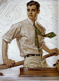 J.C. Leyendecker用插画将迷人的生活方式描绘给普罗大众，并且奠基了现代的广告插画方式。他也是第一位创作出人人皆知的形象的插画家，例如圣诞老人的形象（被设想为一个肥胖,有着白色胡子，穿着红色天鹅绒服装的老人）至今仍然受到社会的认可。因其在公众心中重要的影响力，他比任何一位艺术家都更多地画了《星期六晚邮报》的封面，数量高达322幅。他本人在Charles海滩度过了大半生，在那里他的作品中的那些时髦的男性被作为人人向往的典范。在第一本关于二十世纪艺术家的书中，Leyendecker展示了他绘画作品