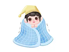 蓝色扁平风冬天裹被子冷得发抖人物插画元素