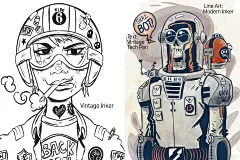 [淘宝购买] 潮流复古漫画风半调线条颗粒水墨画笔Procreate笔刷素材 Procreate Vintage Comic Ink Brushes插图1