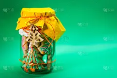 圣诞老人,圣诞树,广口瓶,姜饼男人,复印机,褐色,新的,水平画幅,纹理效果